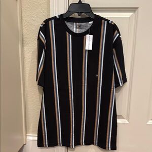 PacSun Black Striped Short Sleeve Tee